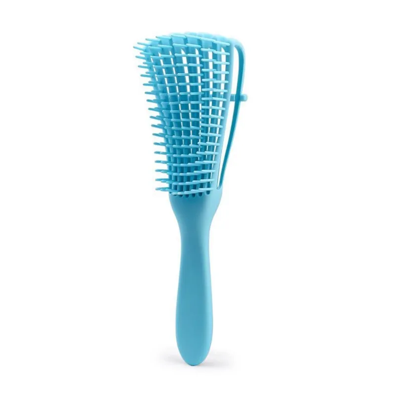 Escova Cabelo Cacho Pente Polvo Desembaraçador Ondulado Azul