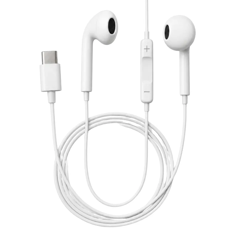 Headset Áudio Classic Branca com Fios Tipo C Limpo - MDM - áudio