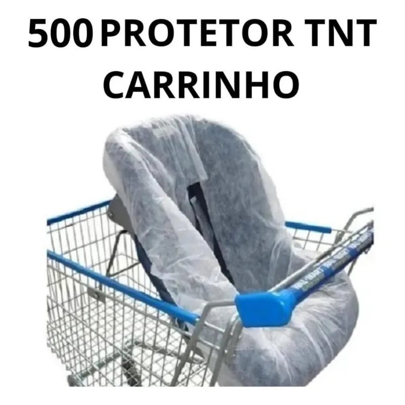 500 Protetor Tnt Descartável Carrinho Supermercado Caderinha