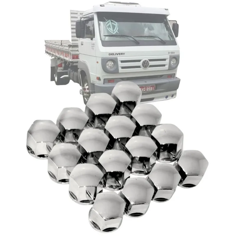 Jogo 20 Capas Porca 19mm Cromada Tração Cubo Para Delivery