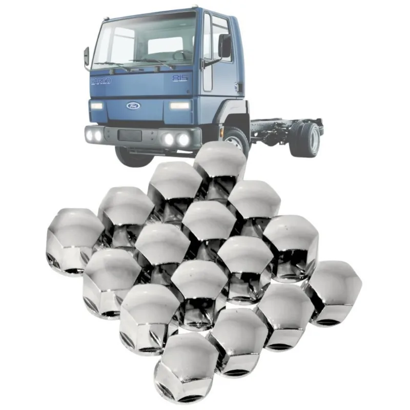 20 Capas Porca 19mm Cromada Cubo Para Ford Cargo 712 814 816