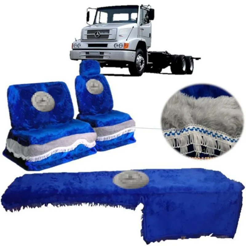 Kit Capa De Banco E Painel Chinil Azul Mercedes Benz 1618