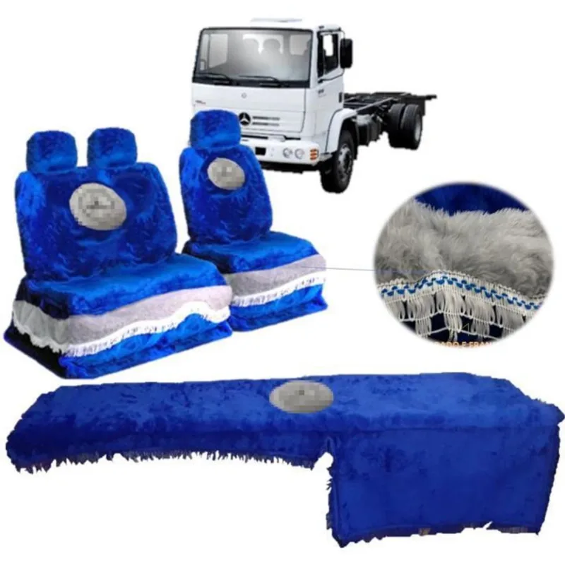 Kit Capa De Banco E Painel Chinil Azul Mercedes Benz 1718