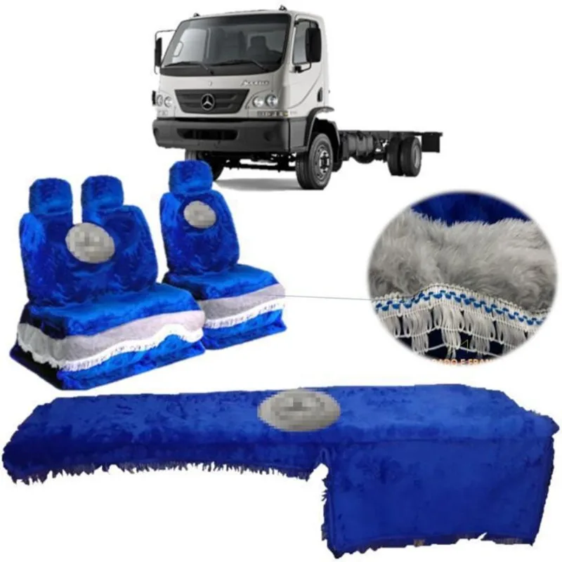 Kit Capa De Banco E Painel Chinil Azul Mercedes Benz Accelo