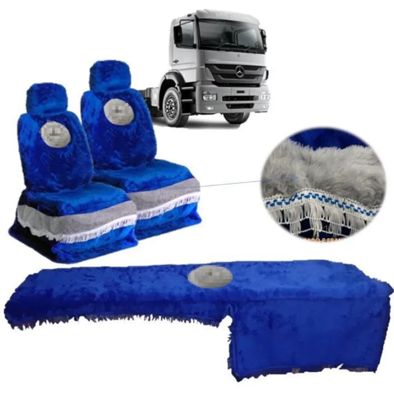 Kit Capa De Banco Chinil E Painel Azul Mb Axor