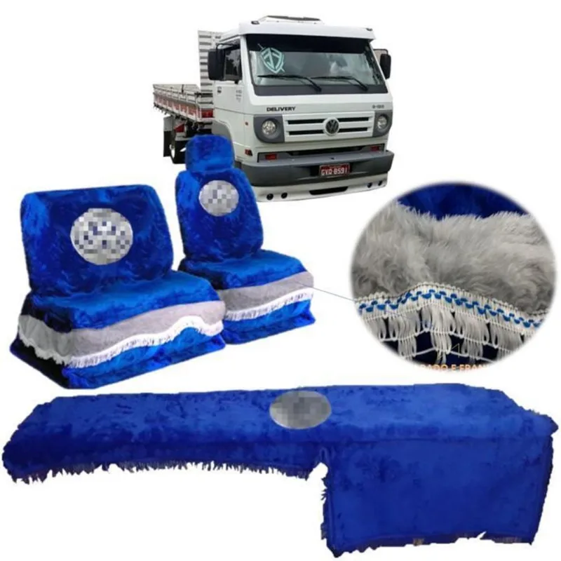 Capa De Banco E Painel Chinil Azul Para Vw Delivery