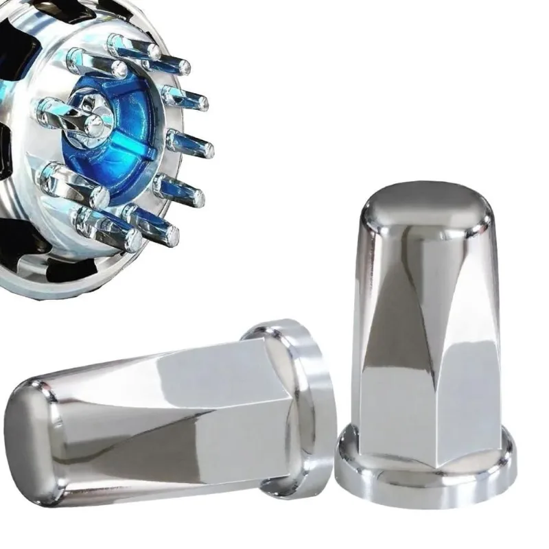 10 Capa De Porca Parafuso Cromada Belga Caminhão 32Mm