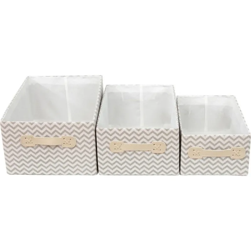 Conjunto 3 Caixa Tecido Zigzag 35/31/27