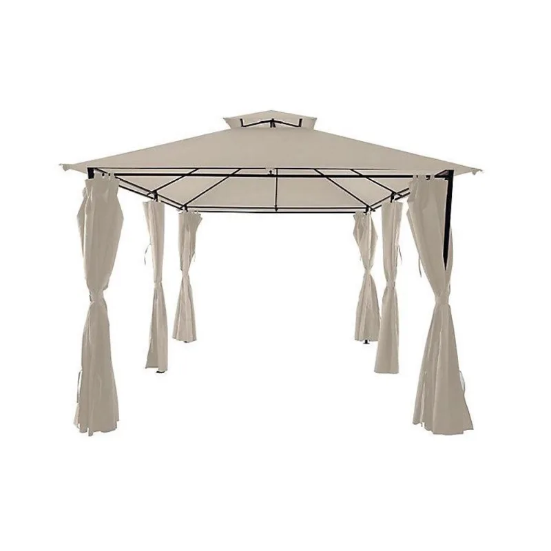 Gazebo Romano 270x400x300cm com Cortinas Taupe Just Home Collection