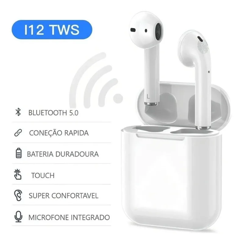 Fone Esportivo I12 Áudio Premium Escolha Inteligente
