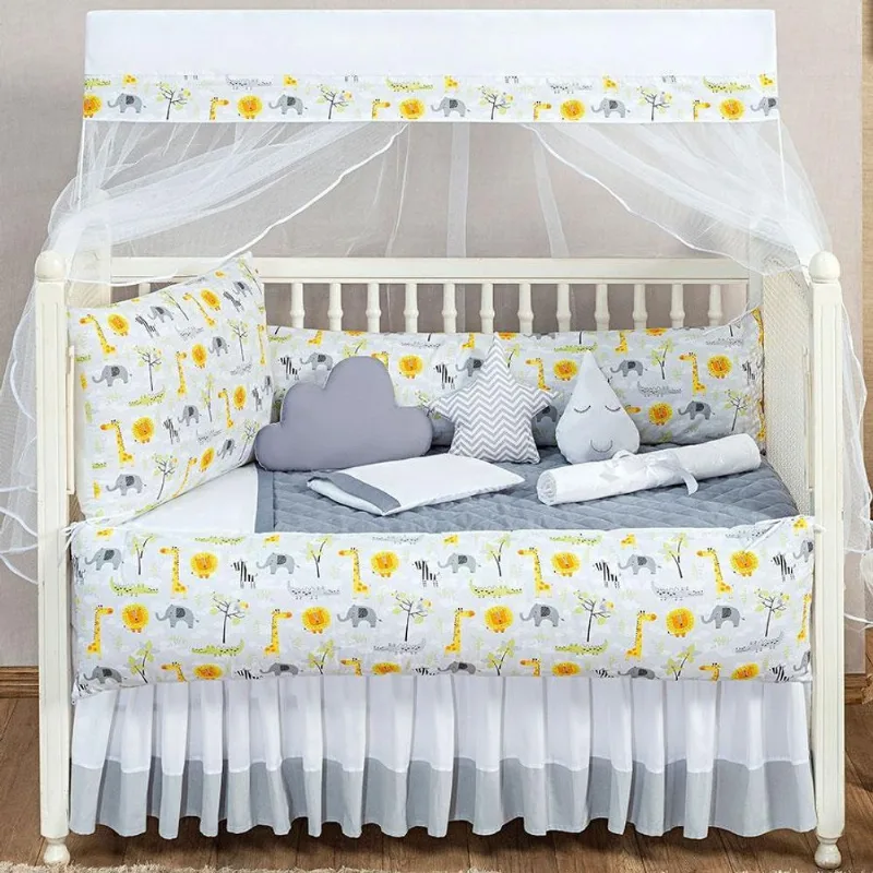 Kit Berço Masculino Ursinho 13 Peças Kit Americano Estampado
