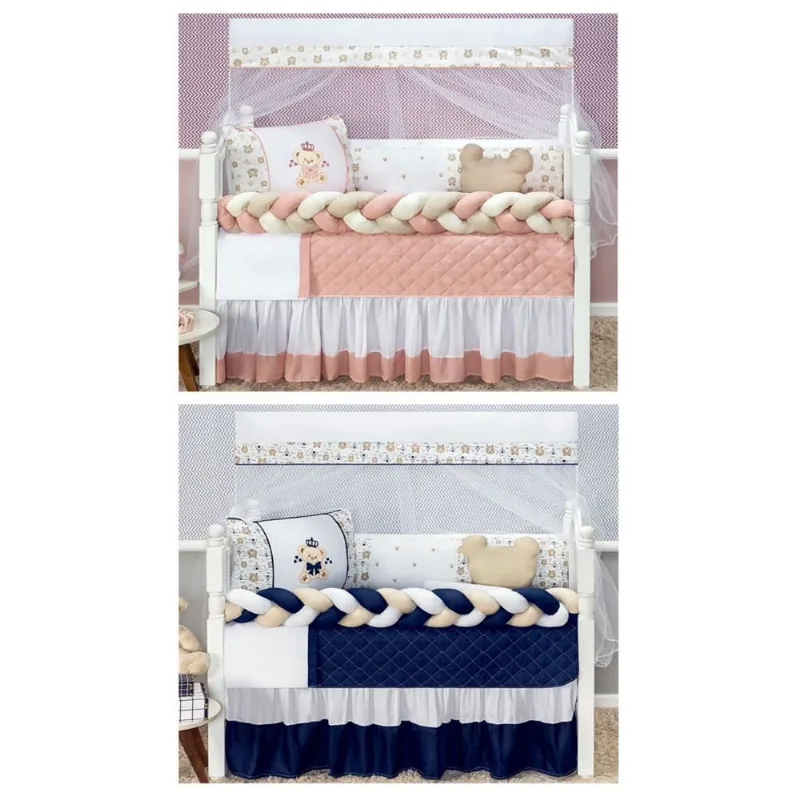 Kit Berço Ursinho Teddy Principe Bordado 11 Peças Americano