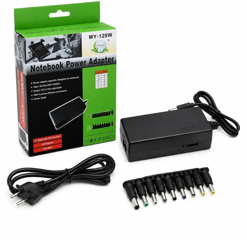 Fonte de Notebook Bivolt 120W 8 Plugs para Casa Premium