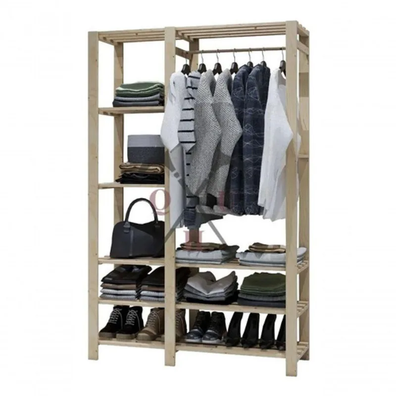 Suporte Arara De Parede Multiuso 8 Prateleiras Para Roupas