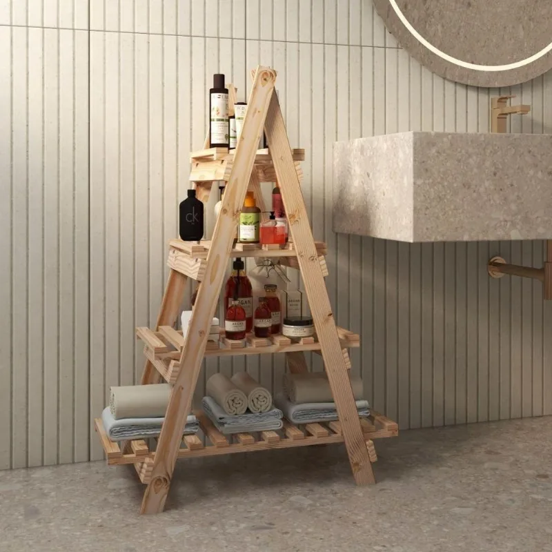 Armário Apoio Toalheiro Organizadora P 4 Prateleiras