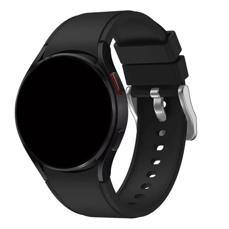 Pulseira Lisa Preta Compatível com Samsung Galaxy Watch 4 - MDM - Relógios
