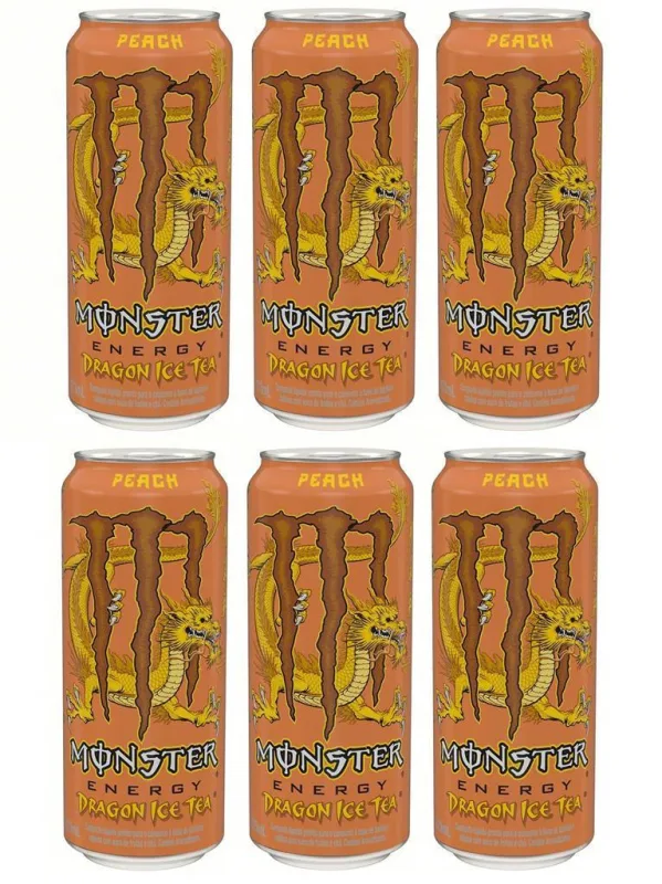 Kit Com 6 Latas De Energético Monster Sabor Chá Com Pêssego - Monster
