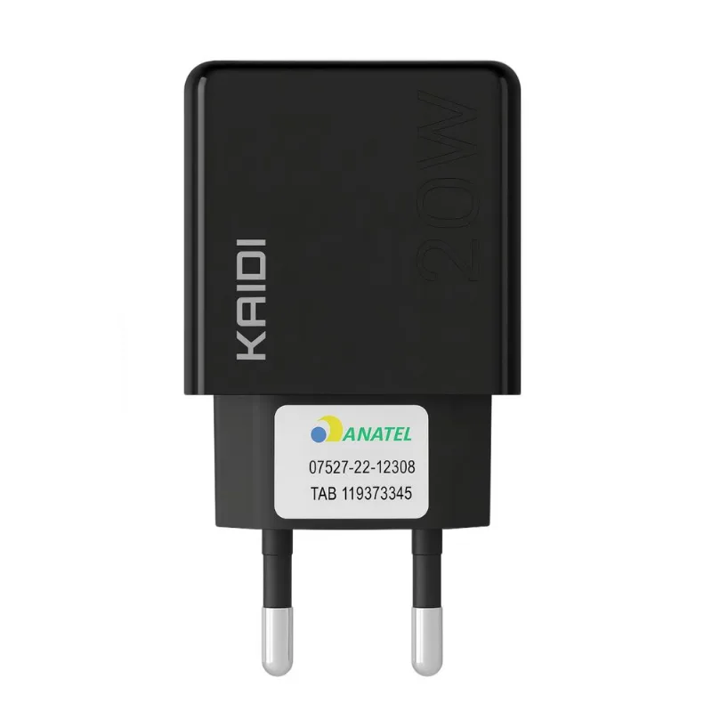 Adaptador Turbo Rápido / Carregador Preto Bivolt com Cabo USB-C