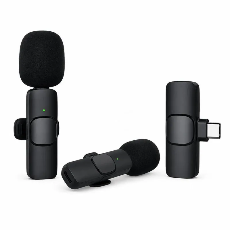 Microfone de Lapela Wireless Duplo Tipo C com Captação Estável para Gravações em Dupla MDM - MDM - Instrumentos Musicais