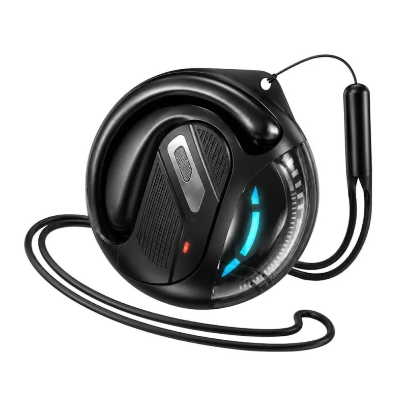 Fone de Ouvido Bluetooth MDM Pingente com Led Anti Queda Conexão Estável Preto - MDM - Agro