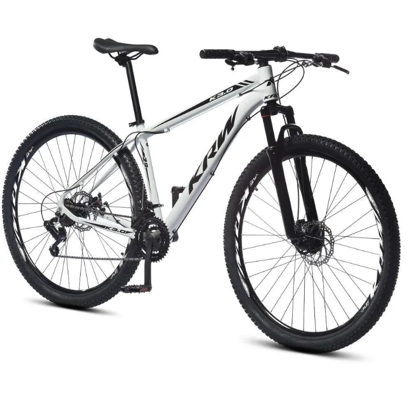 Bicicleta Aro 29 Krw Alumínio 24 Vel Freio A Disco X52 Cor:branco/preto;tamanho Quadro:15.5