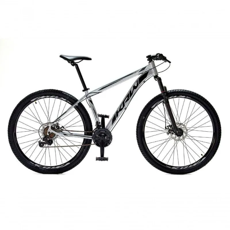 Bicicleta Aro 29 Krw Alumínio 24 Vel Freio A Disco Suspensão Dianteira S1 19 Prata-Preto