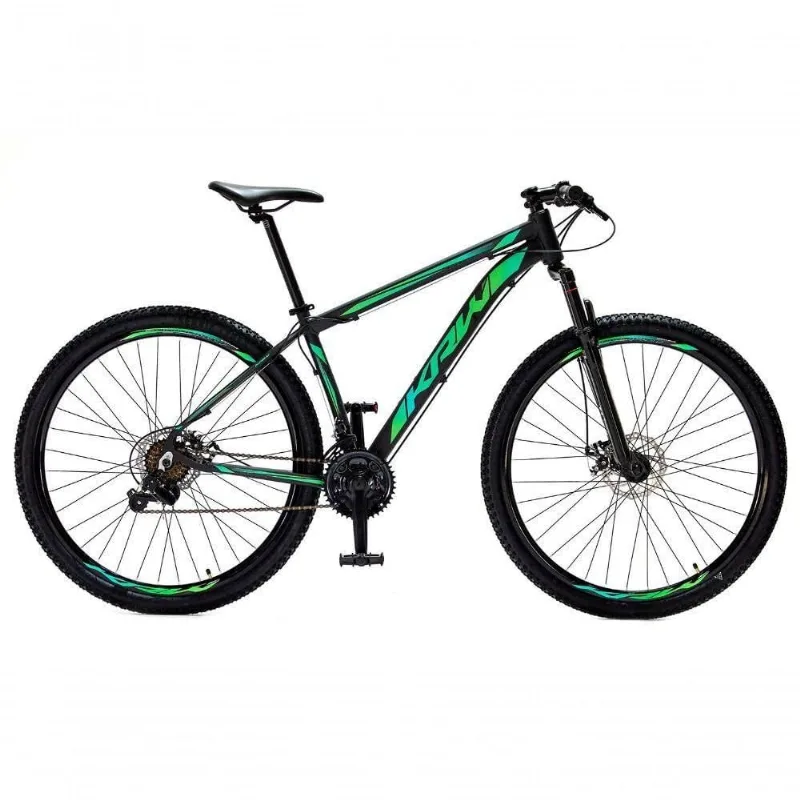 Bicicleta Aro 29 Krw Alumínio 24 Vel Freio A Disco Suspensão Dianteira S1 15.5 Preto-Verde
