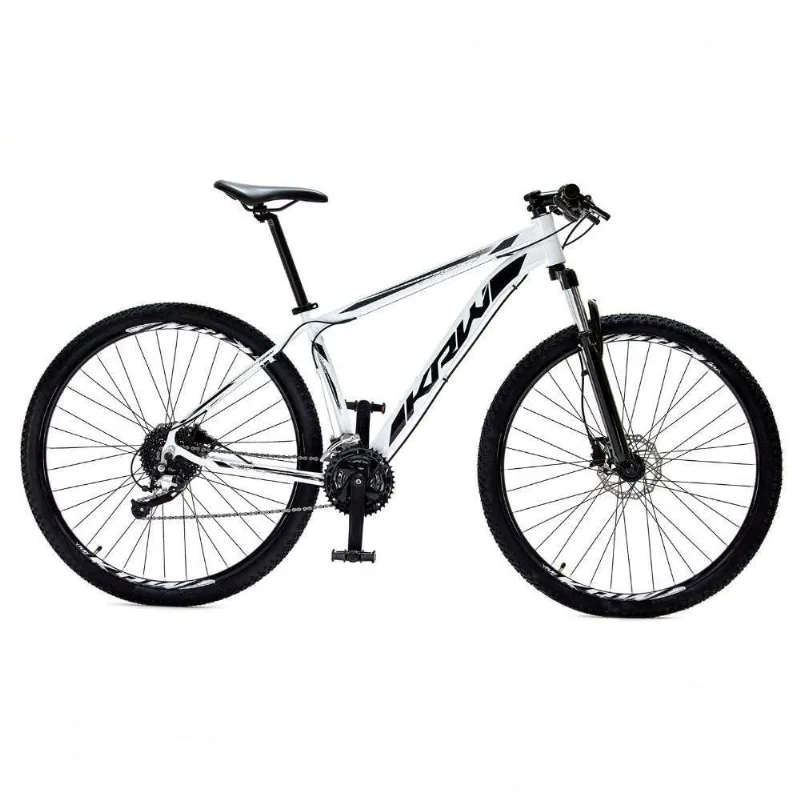 Bicicleta Aro 29 Krw Alumínio 24 Vel Freio Hidráulico Suspensão Dianteira S2 15.5 Branco-Preto