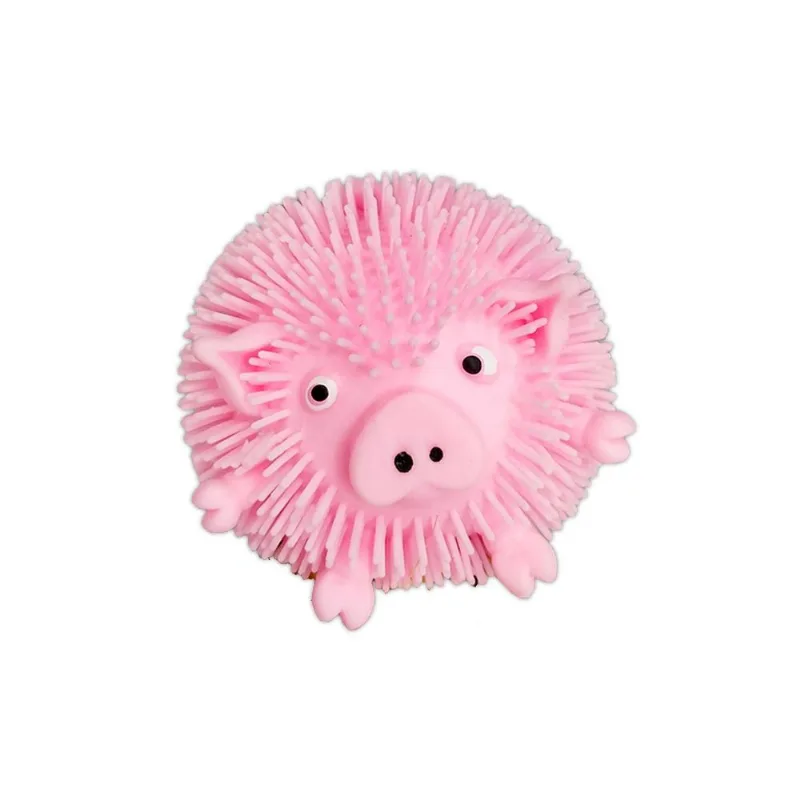 Bola Maluca Porco Com Led Cor Rosa De Apertar