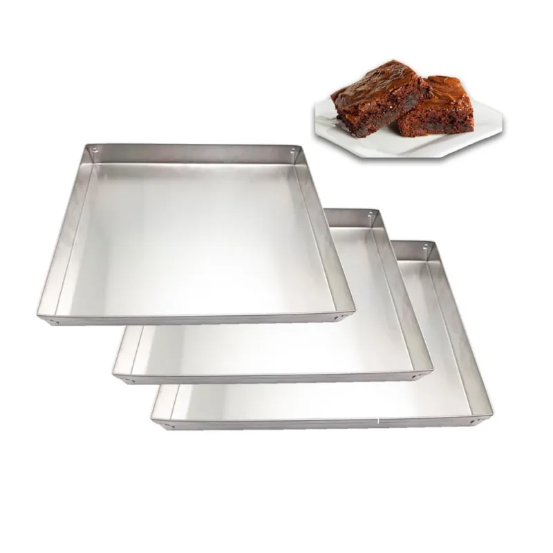 3 Unidades De Assadeira Brownie De Alumínio 25,5X19,5X3 Cm - Não Disponível