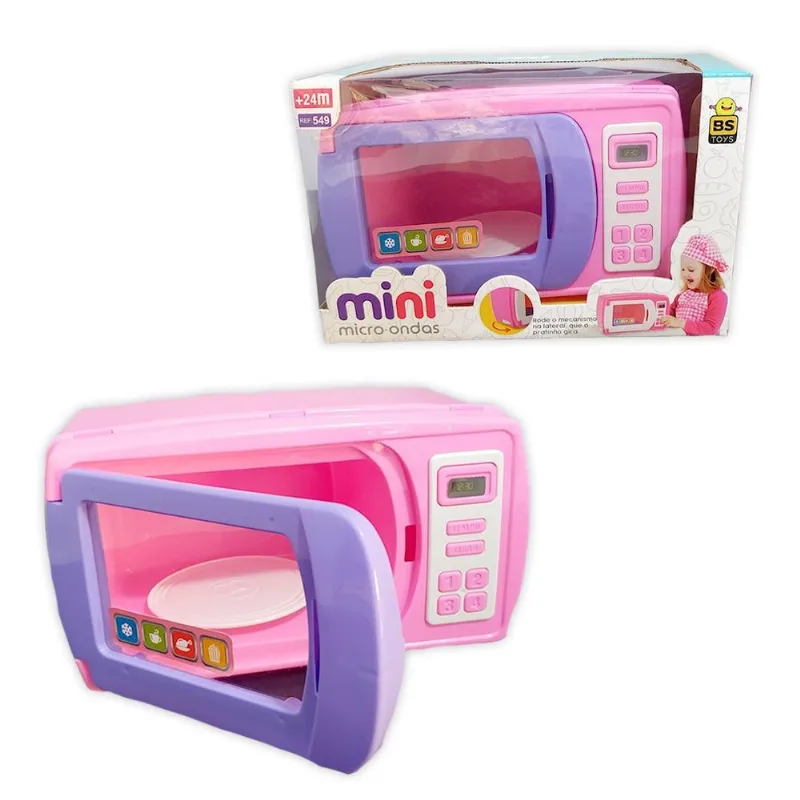 Micro-ondas Rosa De Brinquedo Infantil - Bs Toys Brinquedos
