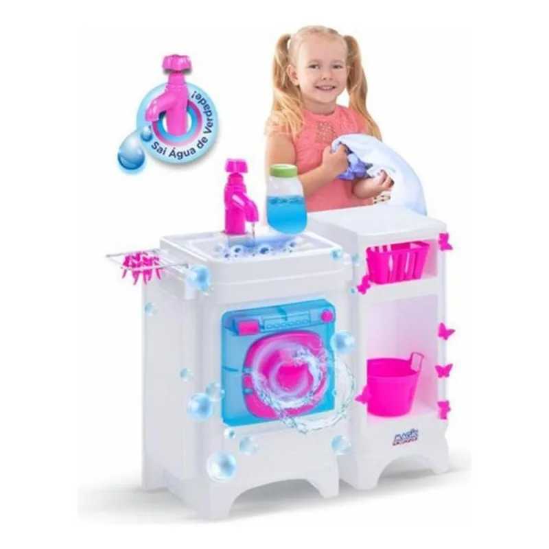 Brinquedo Lavanderia Lava E Passa Magic Sai Água Acessórios