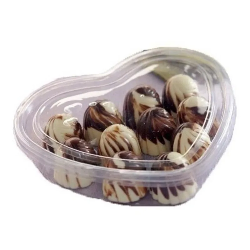 100Un Embalagem Coração Pet 260Ml Trufas/Chocolates/Salgados