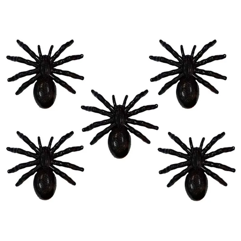 5un Brinquedo Aranha Preta 11x15cm - Mini Toys