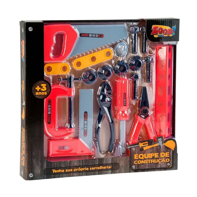 Brinquedo Equipe De Construção Ferramentas 18 Peças
