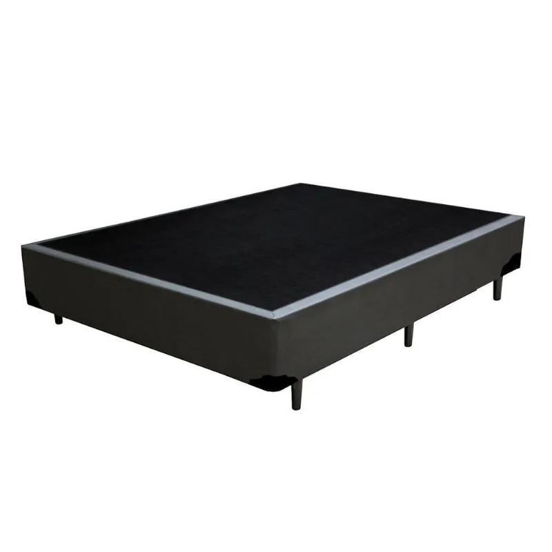 Cama Box Viúva Sintético King Design Cinza 128x188x40