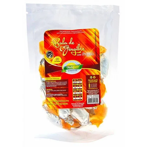 Bala De Gengibre Com Própolis 20 Unidades Nutrigold - NUTRIGOLD - Mercearia