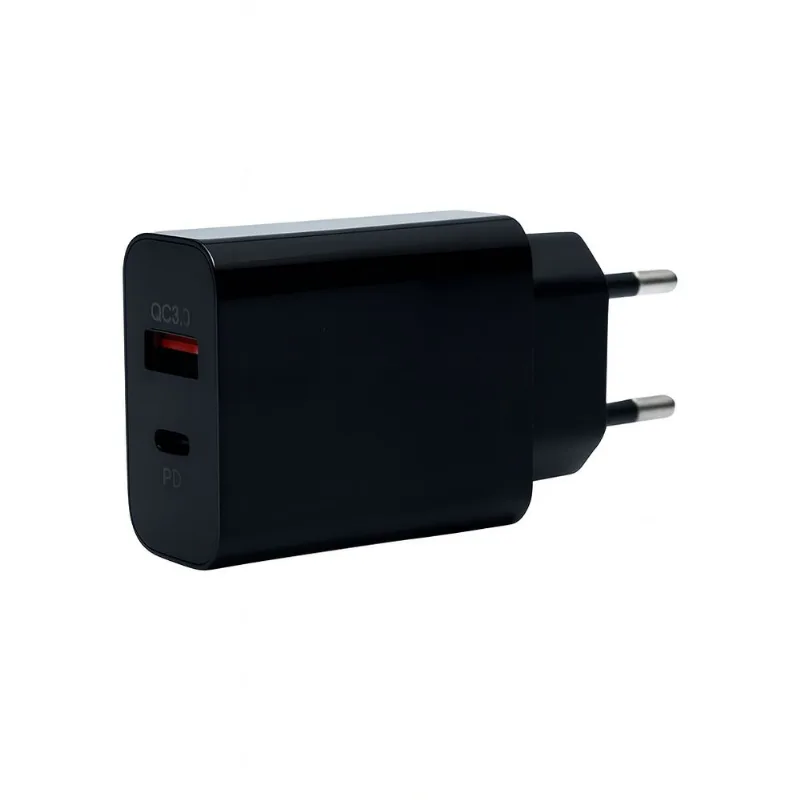 Carregador Rápido Preto / Carregador Turbo Bivolt com Cabo Tipo C