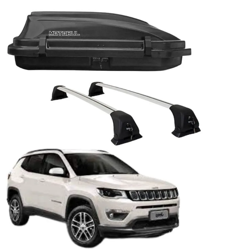 Travessa Prata Jeep Compass Com Maleiro De Teto 270l