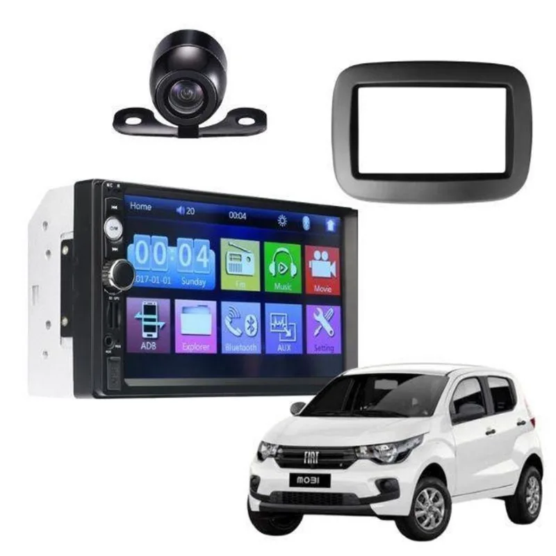 Kit Multimídia Universal Mp5 Fiat Mobi Com Camera De Ré