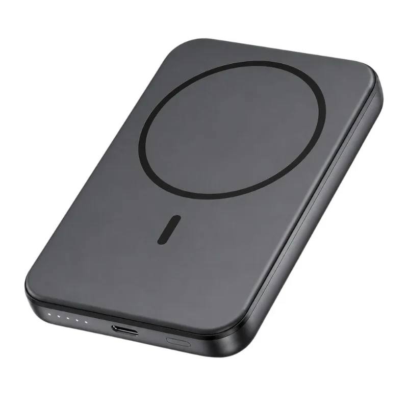 Power Bank Compacto 5000mAh Wireless Para Smartphone Preto