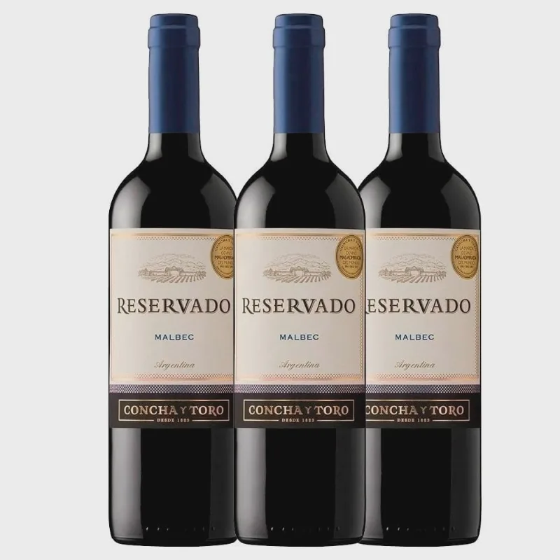 Kit 3 Vinhos Concha Y Toro Malbec 750ml