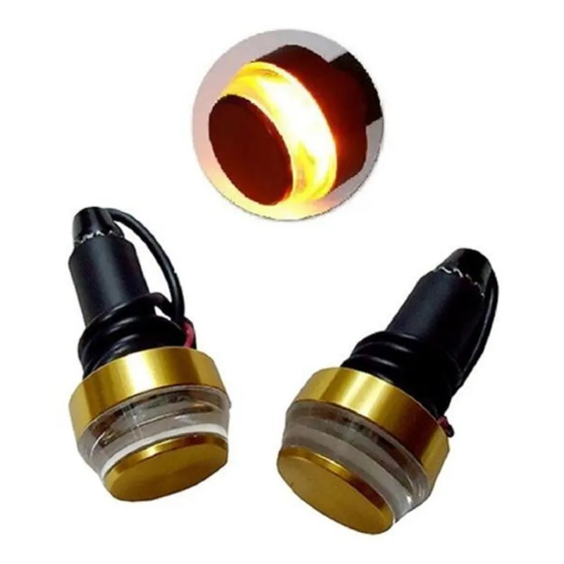 Par Peso Guidão Dourado Aero Twister Strada Com Led