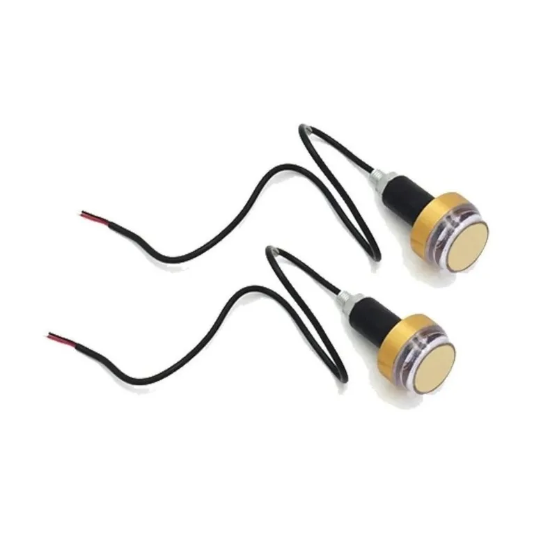 Peso Guidão Dourado Compacto Seta Led Alumínio Universal