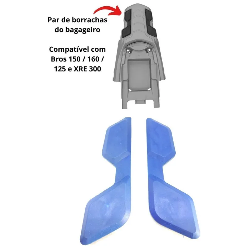 Borrachas Da Rabeta Bagageiro Azul Honda Bros 160 2015/2020