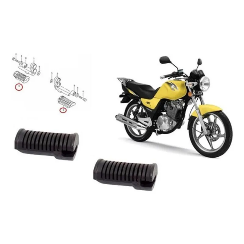 Par Borracha Pedal Apoio Estribo Suzuki Yes 125