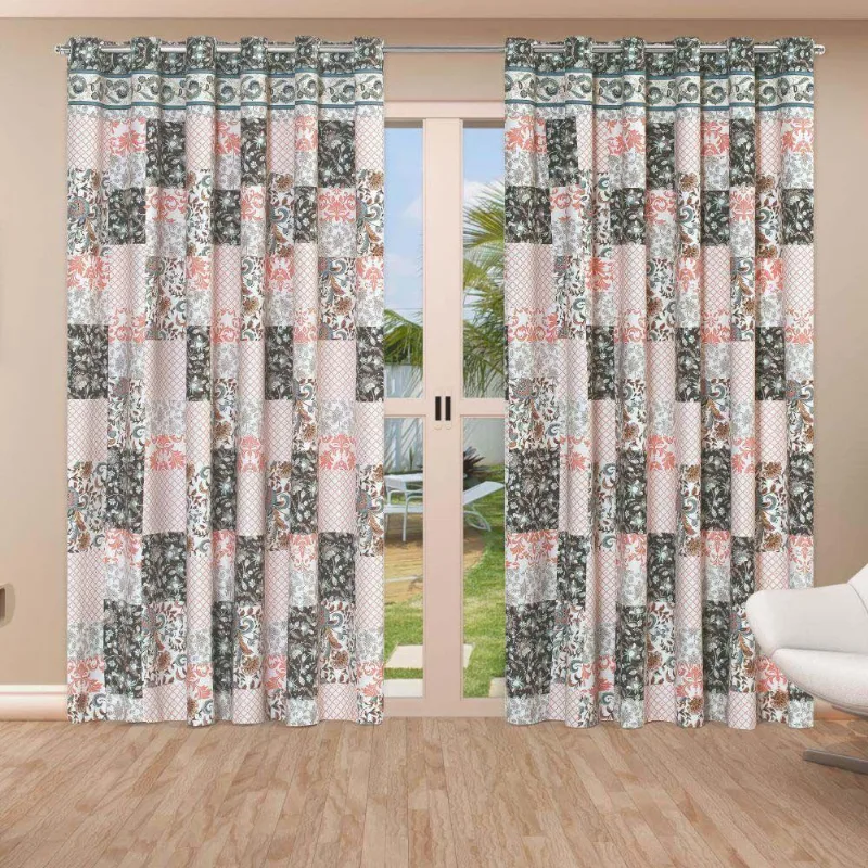 Cortina Belline 3 Metros Sala Quarto Para Varão - Salmão