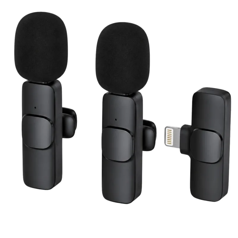 Microfone 2 Unidades para Vlog Lightning Voz Pura Premium - MDM - Instrumentos Musicais