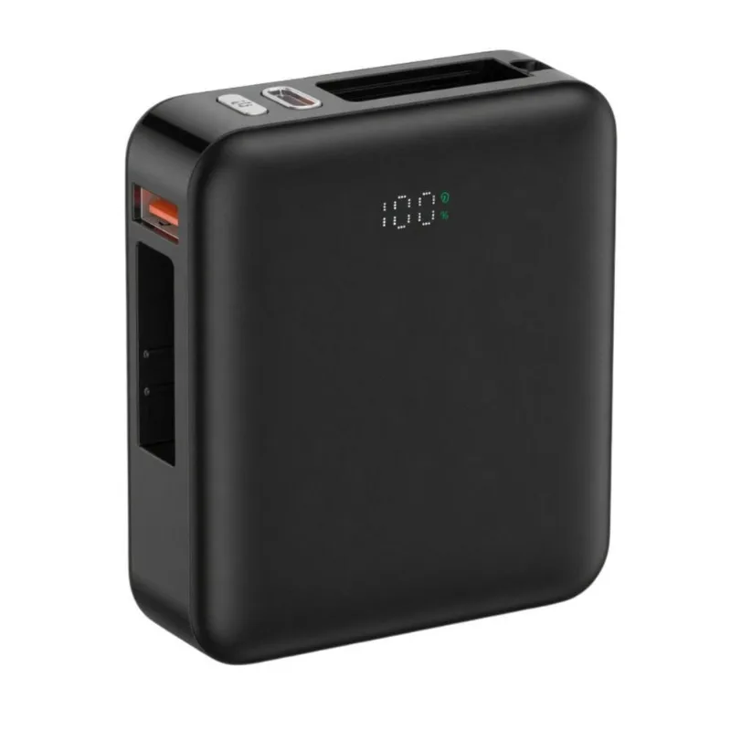 Carregador Portátil MDM Usb Rápido com Display Digital e Cabos Lightning e USB-C Embutidos