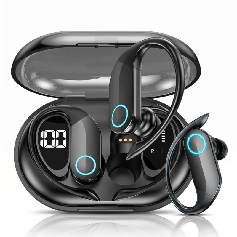 Fone de Ouvido Bluetooth MDM Arc Esportivo com Gancho Proteção Água e Suor Preto - MDM